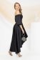 Black dress taffeta asymmetrical cloche with puffed sleeves 4 - StarShinerS.com