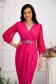 Fuchsia dress pencil wrap around crepe with pearls with veil sleeves 2 - StarShinerS.com