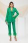 Green slightly elastic fabric suit with a fitted cut with feathers - PrettyGirl 2 - StarShinerS.com