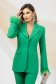 Green slightly elastic fabric suit with a fitted cut with feathers - PrettyGirl 3 - StarShinerS.com
