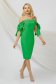 Green dress thin fabric pencil with bow accessories 1 - StarShinerS.com