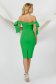 Green dress thin fabric pencil with bow accessories 2 - StarShinerS.com