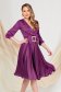 Midi Purple Veil Dress in A-line with Crossover Neckline - PrettyGirl 1 - StarShinerS.com