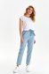 White t-shirt cotton loose fit with rounded cleavage 2 - StarShinerS.com