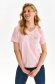 Pink t-shirt cotton loose fit with v-neckline 1 - StarShinerS.com