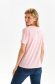 Pink t-shirt cotton loose fit with v-neckline 3 - StarShinerS.com