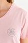 Pink t-shirt cotton loose fit with v-neckline 5 - StarShinerS.com