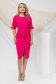 Fuchsia dress crepe midi pencil with cut-out sleeves with small beads embellished details with pearls 5 - StarShinerS.com