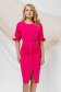 Fuchsia dress crepe midi pencil with cut-out sleeves with small beads embellished details with pearls 2 - StarShinerS.com
