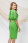 Lightgreen dress crepe midi pencil with cut-out sleeves with small beads embellished details with pearls 3 - StarShinerS.com