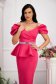 Pink dress midi pencil with frilled waist with bright details 2 - StarShinerS.com