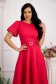 Fuchsia dress midi cloche lateral pockets with puffed sleeves strass 1 - StarShinerS.com