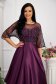 Purple dress midi cloche taffeta laced strass 4 - StarShinerS.com