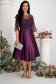 Purple dress midi cloche taffeta laced strass 6 - StarShinerS.com