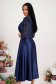 Dark blue dress laced taffeta cloche high shoulders with glitter details 2 - StarShinerS.com