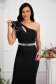 Black dress midi pencil with bright details cut-out bust design with ruffle details 3 - StarShinerS.com