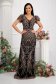 Black dress long mermaid dress with glitter details v back neckline 5 - StarShinerS.com