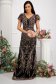 Black dress long mermaid dress with glitter details v back neckline 1 - StarShinerS.com