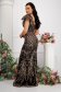 Black dress long mermaid dress with glitter details v back neckline 2 - StarShinerS.com