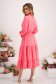 Pink dress light material midi cloche with elastic waist 4 - StarShinerS.com