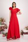 - StarShinerS red dress georgette with glitter details asymmetrical cloche with ruffled sleeves 4 - StarShinerS.com