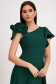 - StarShinerS green dress georgette with glitter details asymmetrical cloche with ruffled sleeves 5 - StarShinerS.com