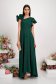 Dark Green Georgette Dress with Glitter Applications, Asymmetrical A-line with Ruffle at the Shoulder - StarShinerS 2 - StarShinerS.com