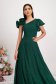 - StarShinerS green dress georgette with glitter details asymmetrical cloche with ruffled sleeves 4 - StarShinerS.com