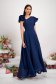 - StarShinerS dark blue dress georgette with glitter details asymmetrical cloche with ruffled sleeves 1 - StarShinerS.com