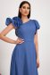 - StarShinerS blue dress georgette with glitter details asymmetrical cloche with ruffled sleeves 4 - StarShinerS.com