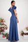 - StarShinerS blue dress georgette with glitter details asymmetrical cloche with ruffled sleeves 3 - StarShinerS.com