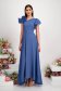 - StarShinerS blue dress georgette with glitter details asymmetrical cloche with ruffled sleeves 5 - StarShinerS.com