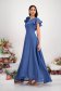 - StarShinerS blue dress georgette with glitter details asymmetrical cloche with ruffled sleeves 6 - StarShinerS.com