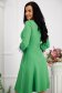 Green dress elastic cloth midi cloche feather details lateral pockets 3 - StarShinerS.com
