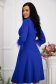 Blue dress elastic cloth midi cloche feather details lateral pockets 3 - StarShinerS.com