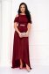 Rochie din voal visinie asimetrica lunga cu umeri decupati - StarShinerS 2 - StarShinerS.ro
