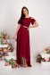 - StarShinerS burgundy dress voile fabric asymmetrical long both shoulders cut out 5 - StarShinerS.com