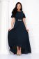 - StarShinerS dark blue dress voile fabric asymmetrical long both shoulders cut out 3 - StarShinerS.com