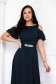- StarShinerS dark blue dress voile fabric asymmetrical long both shoulders cut out 1 - StarShinerS.com