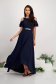 Navy Blue Asymmetric Long Chiffon Dress with Cutout Shoulders - StarShinerS 4 - StarShinerS.com