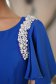 Rochie din voal dens albastra lunga in clos cu volanase si aplicatii cu perle pe umeri - StarShinerS 5 - StarShinerS.ro