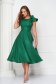 Green dress cloche elastic cloth with ruffled sleeves - StarShinerS 4 - StarShinerS.com