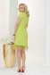 Lightgreen dress short cut straight elastic cloth lateral pockets feather details 2 - StarShinerS.com