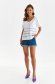 White t-shirt cotton loose fit with v-neckline 1 - StarShinerS.com