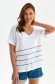 White t-shirt cotton loose fit with v-neckline 2 - StarShinerS.com
