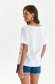 White t-shirt cotton loose fit with v-neckline 3 - StarShinerS.com