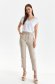 Cream trousers linen long conical medium waist lateral pockets 1 - StarShinerS.com