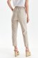Cream trousers linen long conical medium waist lateral pockets 3 - StarShinerS.com