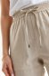 Cream trousers linen long conical medium waist lateral pockets 4 - StarShinerS.com