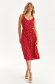 Red dress lateral pockets cloche with elastic waist thin fabric 2 - StarShinerS.com